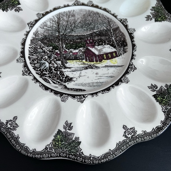 Johnson Brotgers Friendly Village Deviled Egg plate - Picture 2 of 4